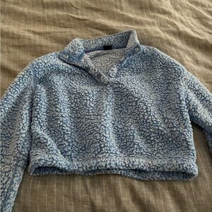 PacSun Blue Cowl Neck Sweater Plush Fleece
